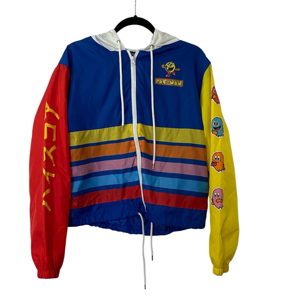 PAC-MAN Colorful Lightweight Japanese Windbreaker Jacket Video Game Pacman M